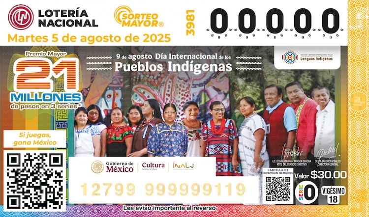 El Sorteo Mayor 3981 está dedicado al Día Internacional de los Pueblos Indígenas.