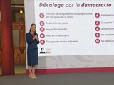 Claudia Sheinbaum este miércoles en Palacio Nacional.