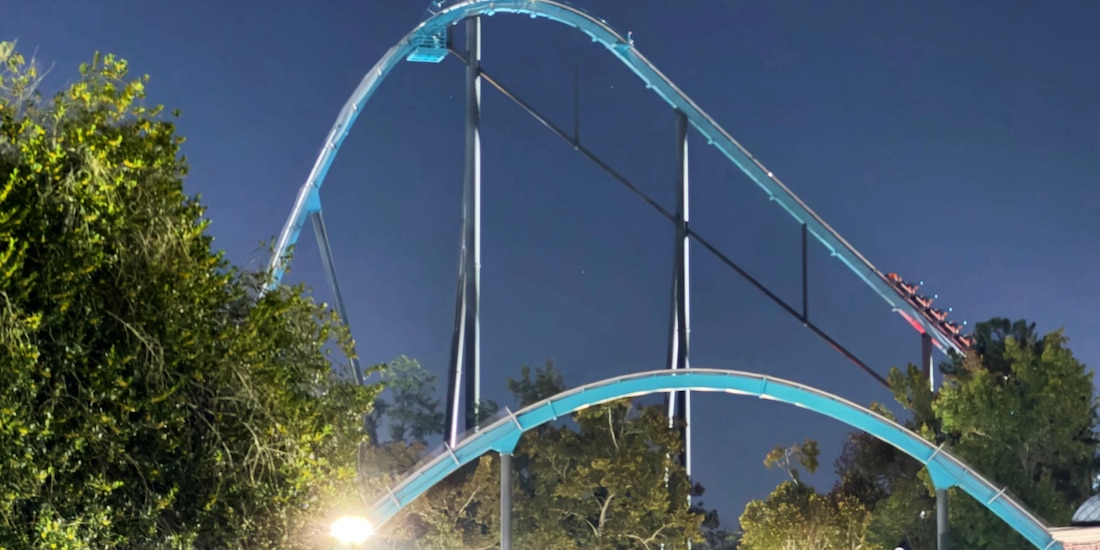 Una montaña rusa en Six Flags Over Georgia, el 12 de octubre de 2026, en Georgia, Estados Unidos.