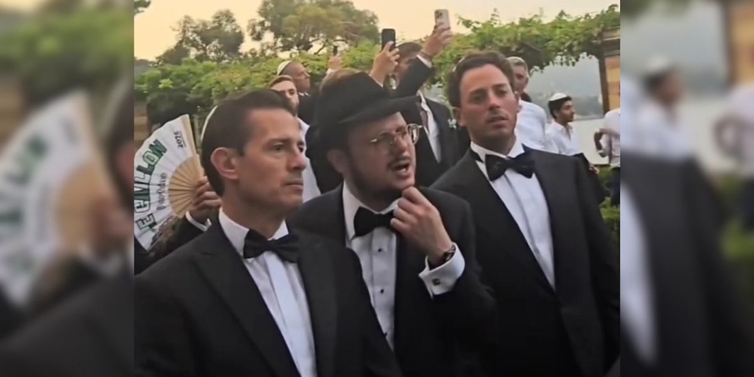 Expresidente mexicano Enrique Peña Nieto (extremo izq.) fue captado en boda de Italia.