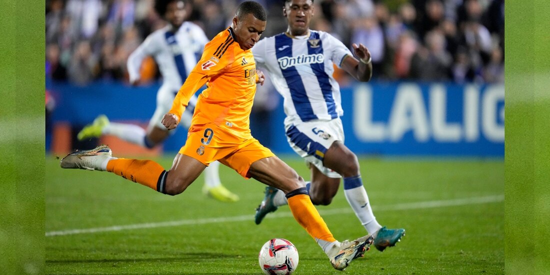 Kylian Mbappé en la victoria del Real Madrid sobre el Leganés