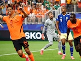 Jugadores de Países Bajos celebran uno de sus goles ante Suecia en la Copa del Mundo 2026