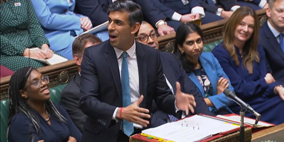 Sunak responde por primera vez a los cuestionamientos de tories como premier, ayer.