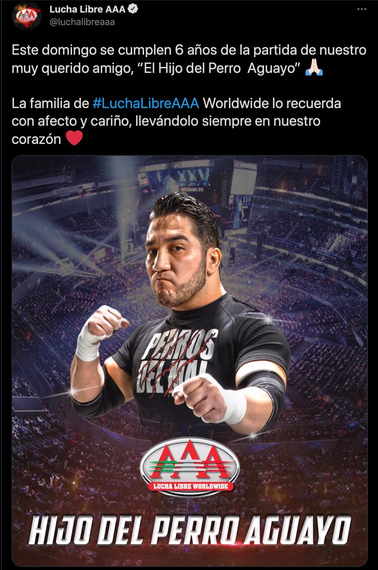 La AAA sube un emotivo mensaje en sus redes sociales.