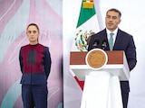 LA PRESIDENTA Claudia Sheinbaum y Omar García Harfuch, ayer, en conferencia.