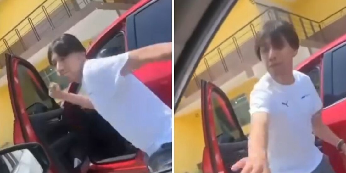 Joven explota contra mujer en Pachuca e intenta golpearla.