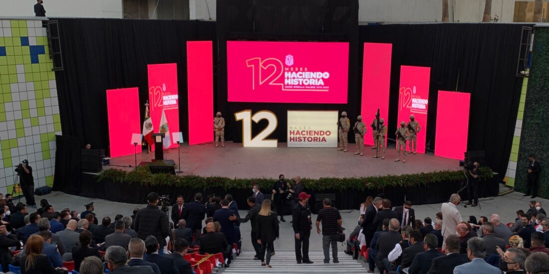 El gobernador de BC, Jaime Bonilla, presenta su Primer Informe de Gobierno.