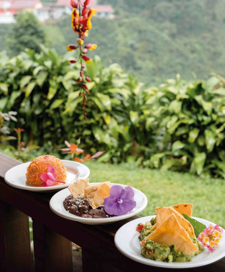 Además de la aromática bebida, se puede disfrutar de la comida.