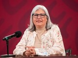 Graciela Marquez Colín, titular de Economía en la conferencia informe sobre los creditos a empresas para reactivar la economía en el país. Esto en el salón Tesoreria del Palacio Nacional.
FOTO: PRESIDENCIA/CUARTOSCURO.COM