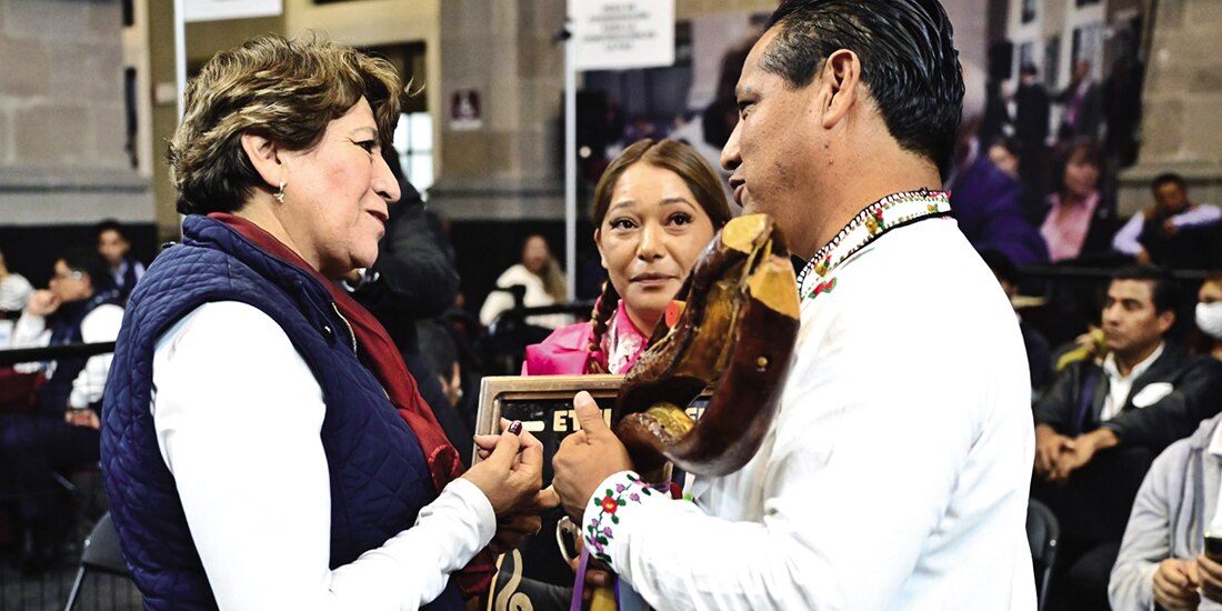 Delfina Gómez, el 15 de octubre de 2024, en audiencia ciudadana.