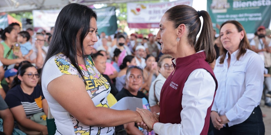No están solas las familias afectadas por lluvias: Claudia Sheinbaum en Poza Rica, Veracruz.