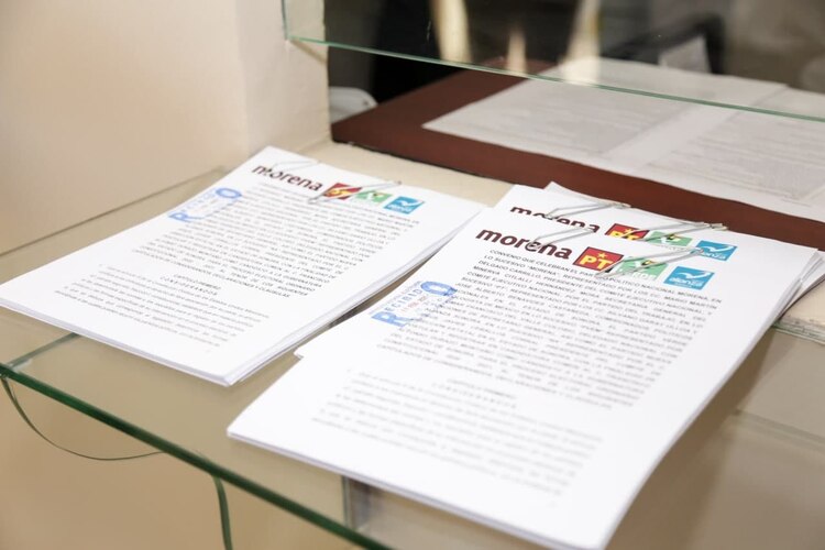 El convenio que establece a Alfonso Durazo Montaño como candidato en común a la gubernatura de Sonora..