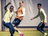 El ecuatoriano durante un entrenamiento con el conjunto de Coapa.