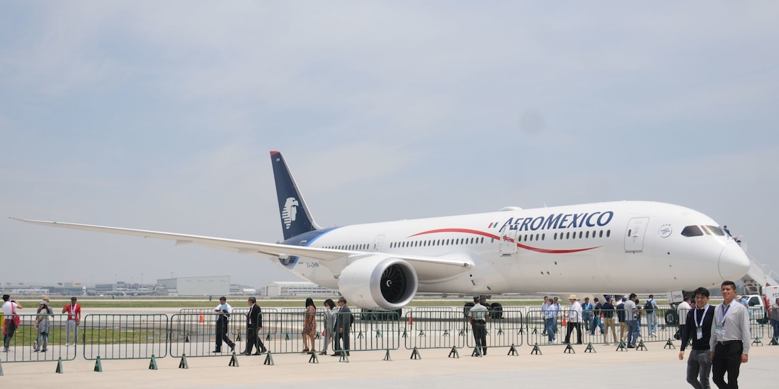 Avión de Aeroméxico, en una fotografía ilustrativa.