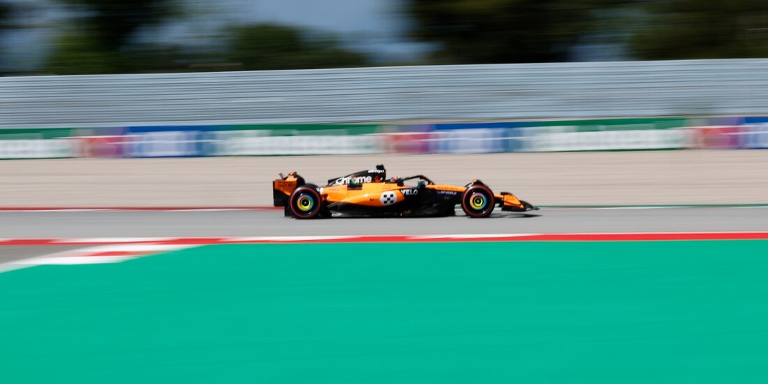 El McLaren de Oscar Piastri en la clasificación del Gran Premio de España de F1.