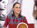 La Jefa del Ejecutivo, Claudia Sheinbaum, en conferencia, ayer.