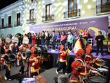 Gobierno de Tlaxcala realiza desfile inaugural con carros alegóricos decorados con hoja de totomoxtle y semillas como ayocote, arroz natural y teñido, maíz palomero, trigo y frijol
