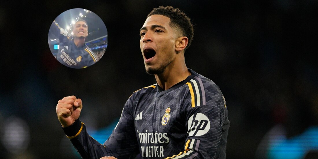 Jude Bellingham celebró con mucha euforia el pase del Real Madrid a las semifinales de la Champions League.