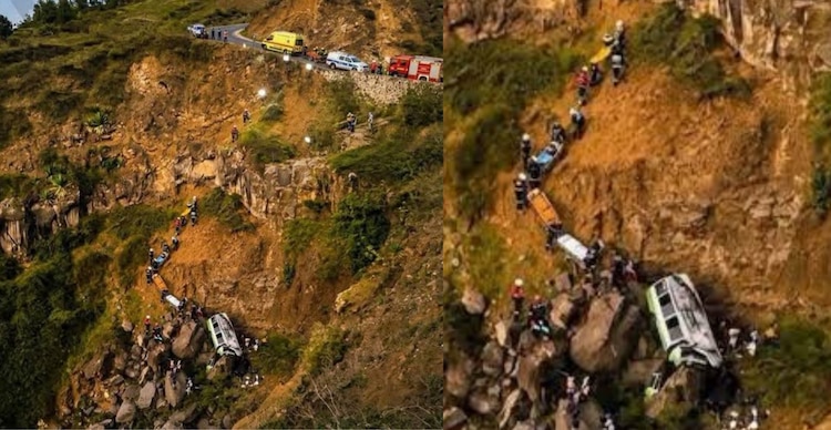 Autobús escolar cae a barranco en Cabo Verde