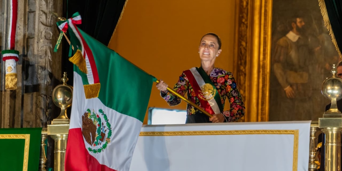 Presidenta Claudia Sheinbaum Pardo encabezó la ceremonia en conmemoración del 216 aniversario de la Independencia de México, el 15 de septiembre de 2026.