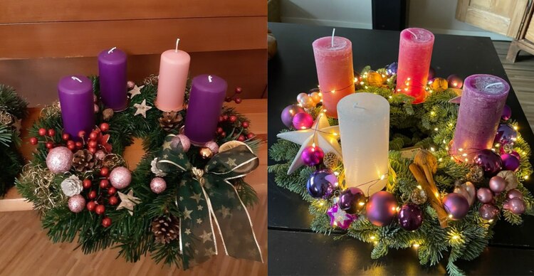 Ejemplos de corona de adviento