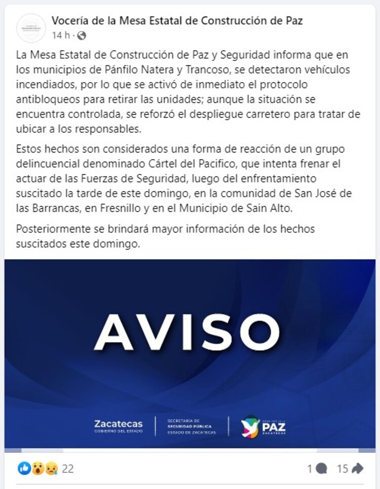 Mensaje de la Mesa Estatal de Construcción de La Paz.