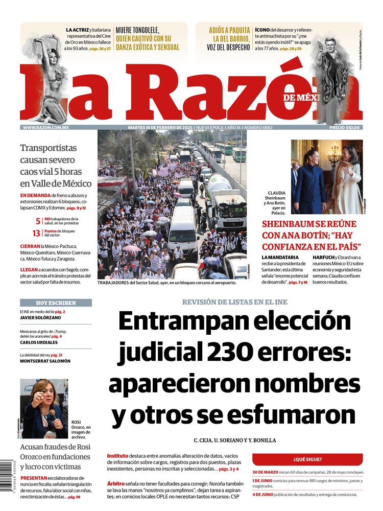 La Razón de México 18 febrero 2025