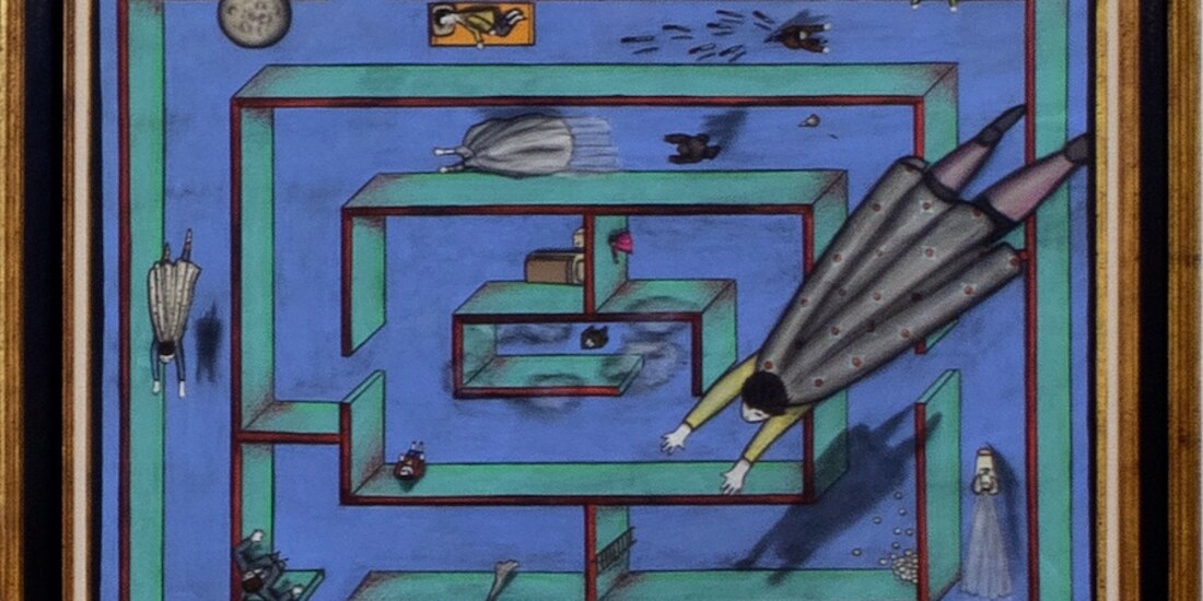 Laberinto azul, óleo sobre lino, 1983.