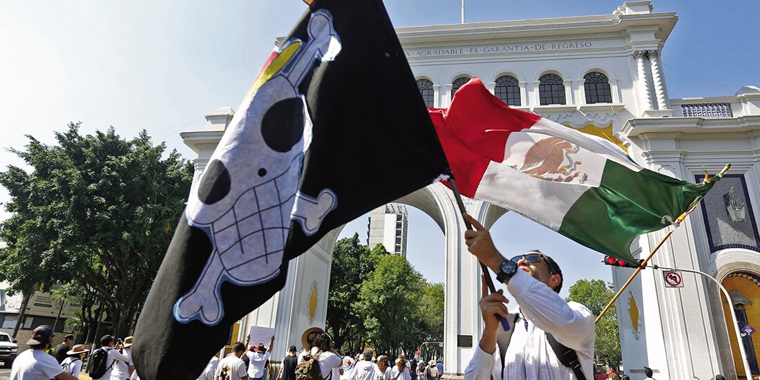 Marcha de la Generación Z en Guadalajara Jalisco, el sábado.