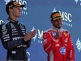 Lewis Hamilton en el podio del GP de Barcelona-Cataluña de F1
