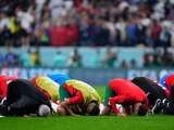 Jugadores de Marruecos al finalizar el partido ante Francia en Qatar 2022.
