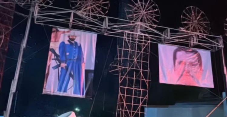 Fotografía de Javier Guerrero Martínez y Nemesio Oseguera Cervantes durante fiesta patronal