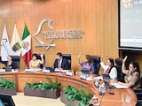 CONSEJEROS ELECTORALES votan el proyecto relacionado a las precampañas, ayer.
