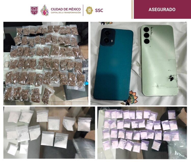 A los detenidos les decomisaron varias dosis de droga, así como dos celulares.