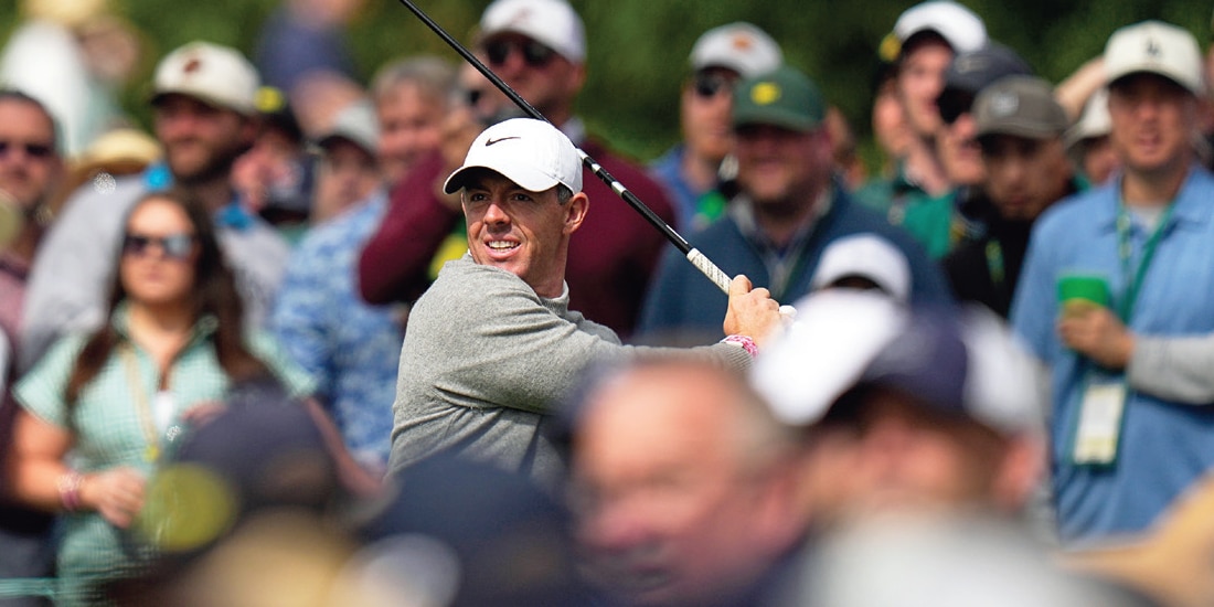 El originario de Irlanda del Norte, ayer, en el campo del Masters de Augusta