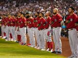 La Selección Mexicana de Beisbol antes del juego ante Estados Unidos en el Clásico Mundial de Beisbol 2023.