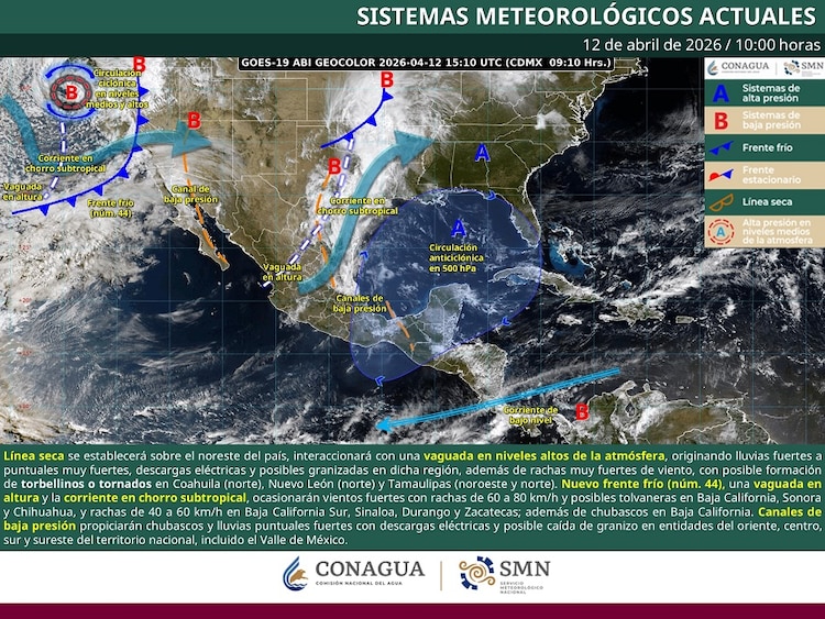 Sistemas meteorológicos 12 de abril
