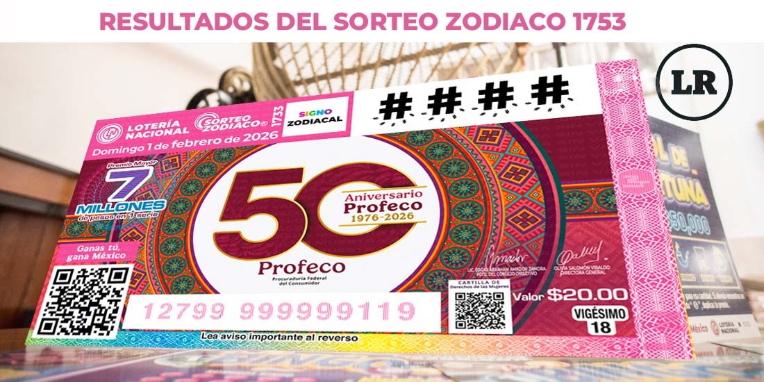 Resultados Sorteo Zodiaco 1733 del 1 de febrero del 2026 de Lotería Nacional.