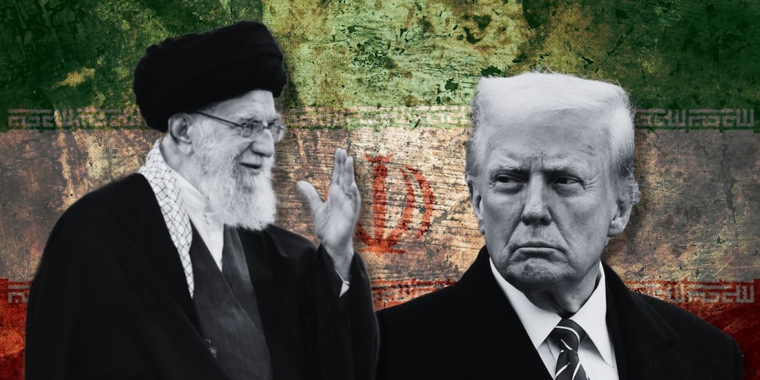 Ali Jamenei a la izquierda, y Trump a la derecha.