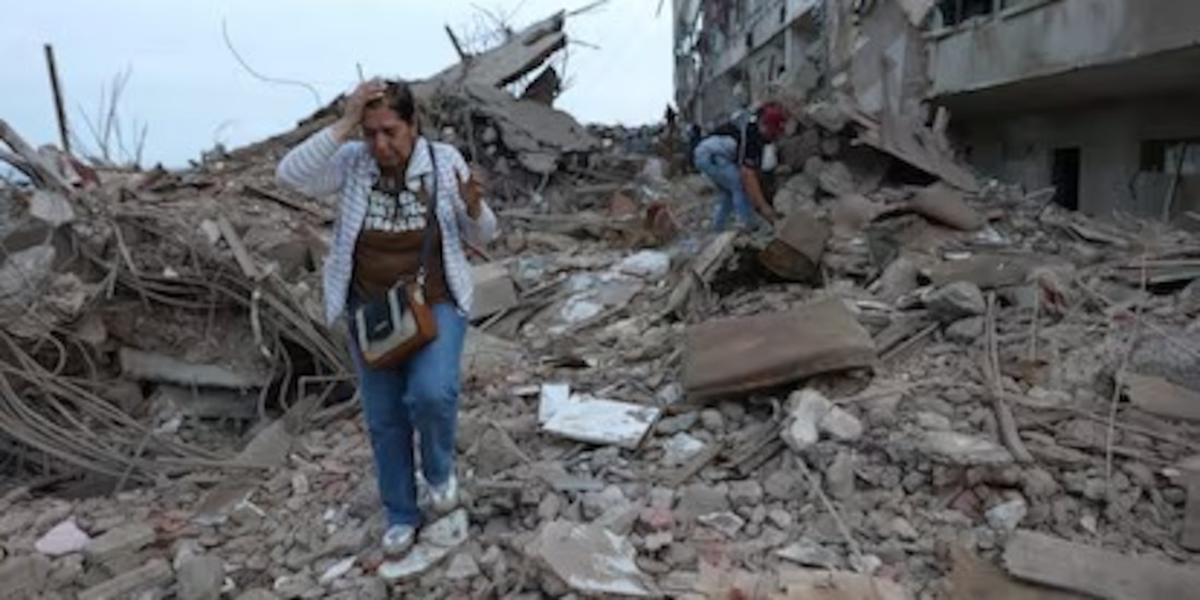 Afectados por sismo en Venezuela.