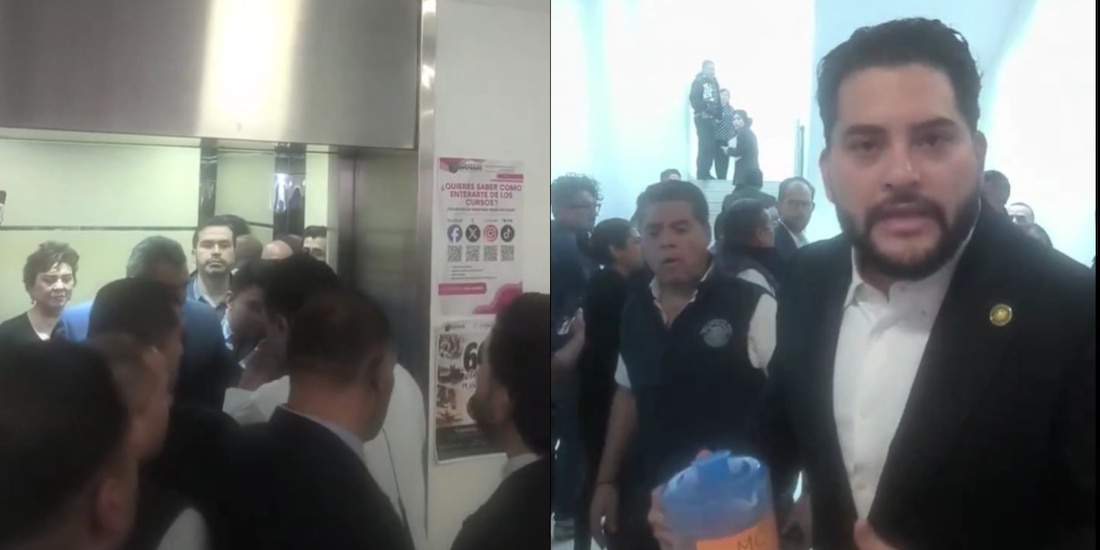 Carlos Gutiérrez Mancilla arrojó agua sucia e increpó a Jorge Álvarez Máynez en la Cámara de Diputados.