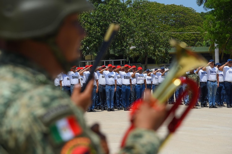 CAMPECHE, CAMPECHE, 5DEMAYO2025.- En el marco del 163 aniversario de la batalla de Puebla, se llevó a cabo la ceremonia de toma de protesta de 354 conscriptos del Servicio Militar Nacional (SMN)