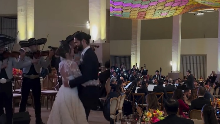Farid Dieck y Jessica Fernández bailaron con el mariachi; también hubo una orquesta que amenizó la hora de la comida