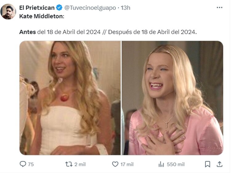 Memes del cambio físico de Kate Middleton