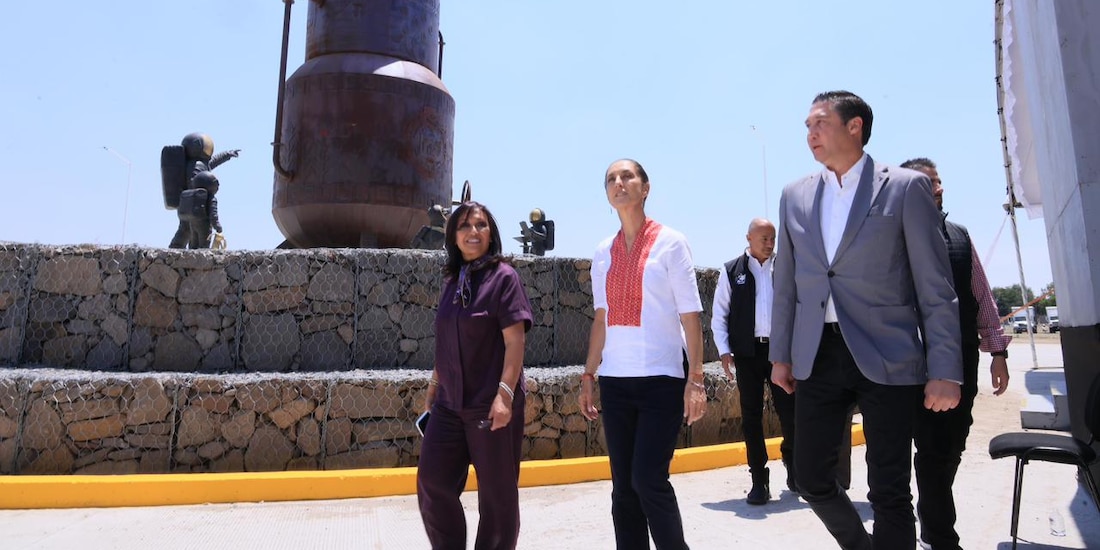 De izq. a der.: la gobernadora Lorena Cuéllar y la Presidenta Claudia Sheinbaum.