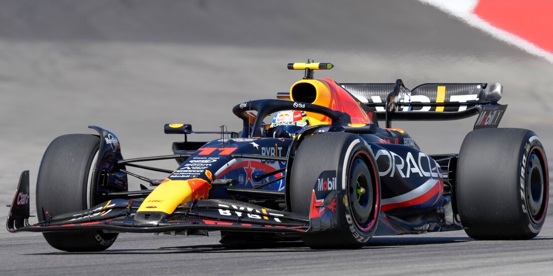 Checo Pérez en el Circuito de las Américas, en la clasificación del Gran Premio de Estados Unidos de F1.