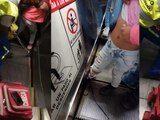 El pie de una niña se atora en escalera eléctrica de la estación del Metro Jamaica.