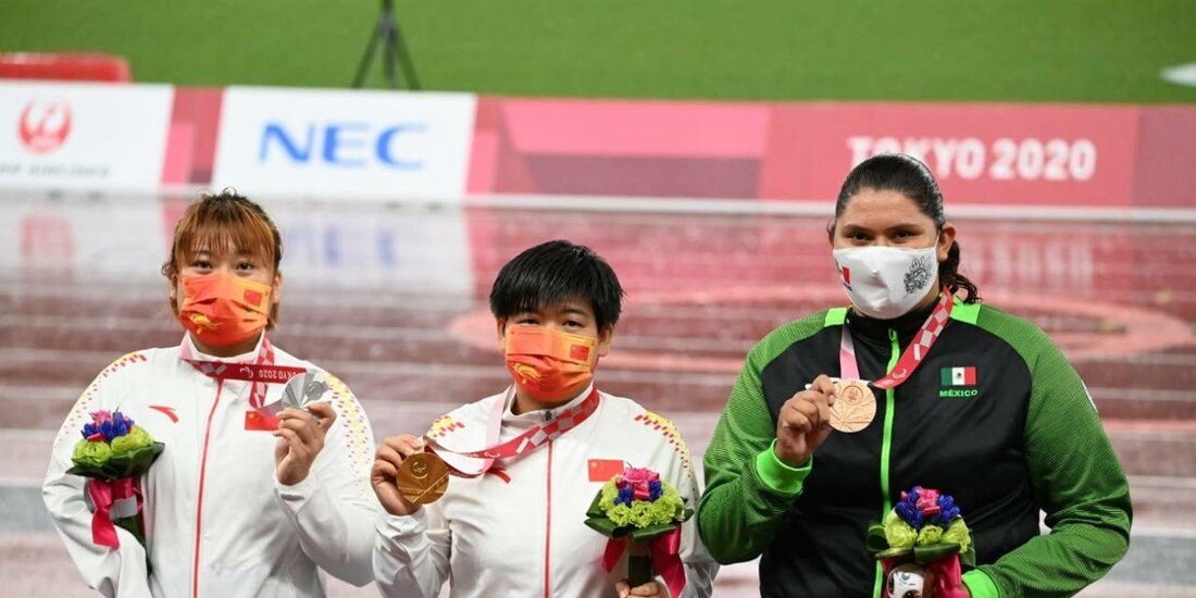 Rosa Castro ganó medalla de bronce en lanzamiento de disco F38.