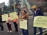 Protesta para exigir a Tlalpan apoyo en la búsqueda, en 2025.