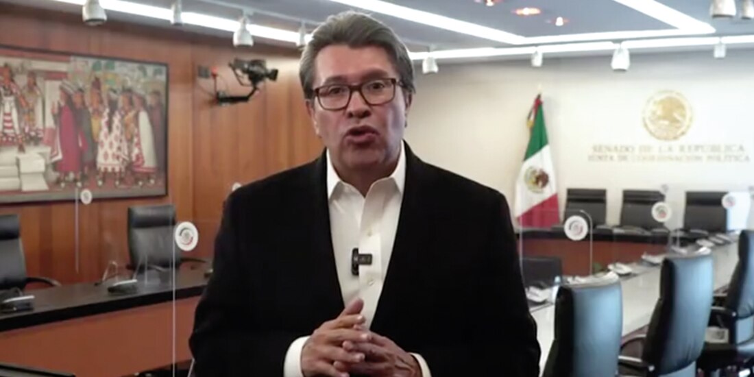El presidente de la Jucopo de la Cámara alta, en un video de sus redes sociales, ayer.